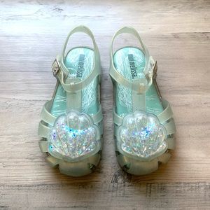 Mini Melissa Glitter Shell Sandals